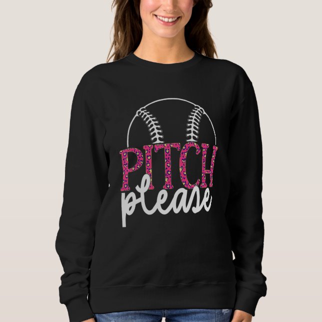 Baseball Womens Leopard Pattern Softball Baseball  Sweatshirt (Vorderseite)