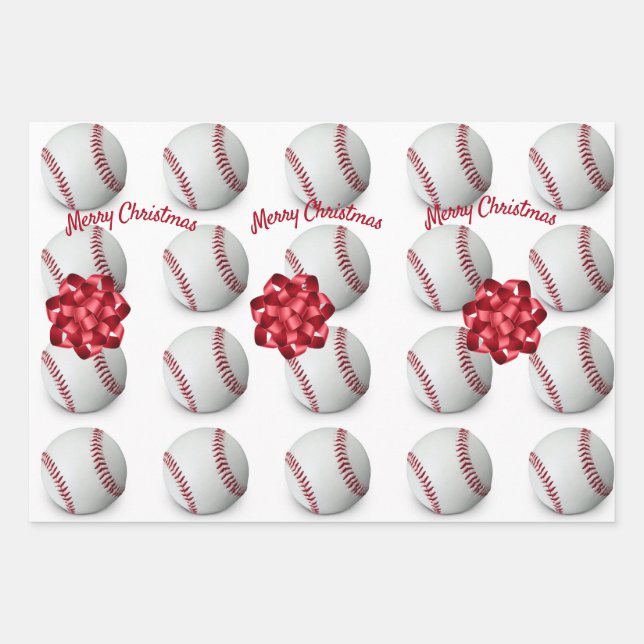 Baseball Wrapping Paper Flat Sheet Set 3 Geschenkpapier Set (Vorderseite)