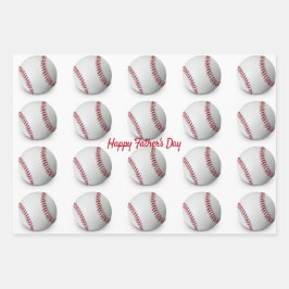 Baseball Wrapping Paper Flat Sheet Set 3 Geschenkpapier Set