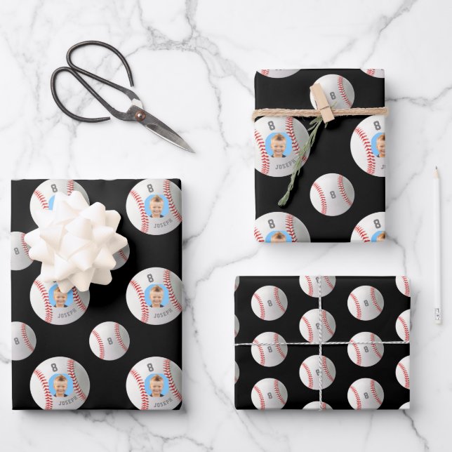 Baseball-Wrapping-Papier für benutzerdefiniertes F Geschenkpapier Set (Vorderseite)