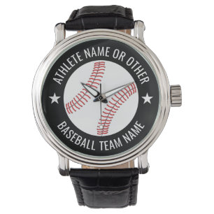 Baseball Zeichnete mit Team und Athletin Name mode Armbanduhr