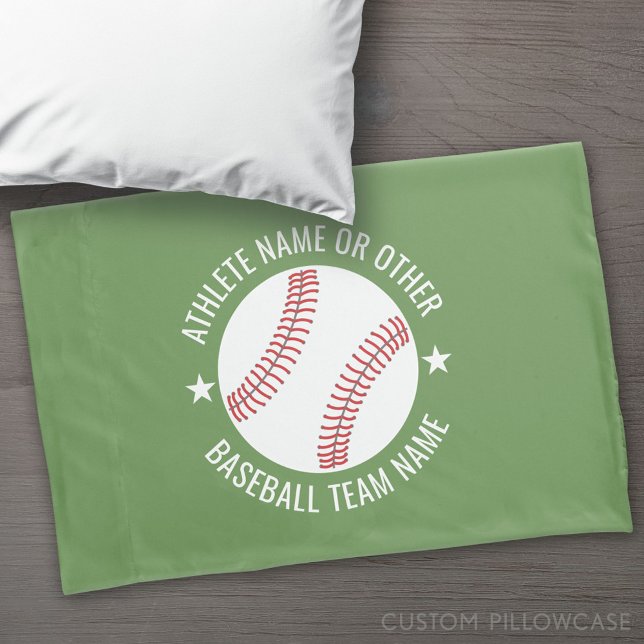 Baseball Zeichnete mit Team und Athletin Name mode Kissenbezug (Custom Pillowcase)