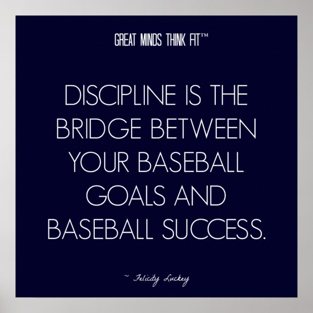 Baseball Zitat 7: Discipline for Success Poster (Vorne)
