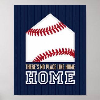 Baseball-Zitat KEIN ORT WIE ZUHAUSE signieren Prin Poster