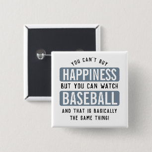 Baseball zu beobachten ist Glück Funny Baseball Button