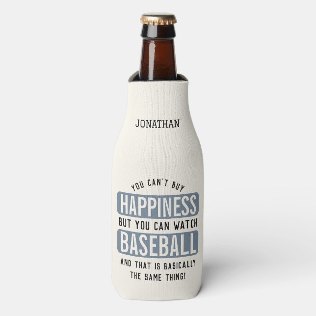 Baseball zu beobachten ist Glück Funny Baseball Flaschenkühler (Flaschenvorderseite)