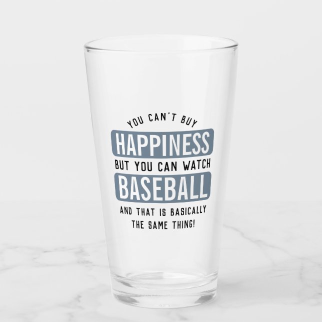 Baseball zu beobachten ist Glück Funny Baseball Glas (Vorderseite)
