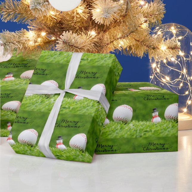 Baseball zu Weihnachten Geschenkpapier (Feiertage)