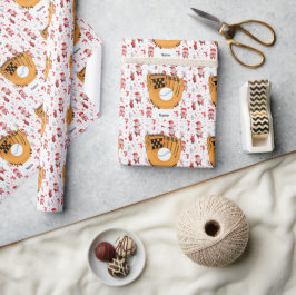 Baseball zu Weihnachten mit dem Weihnachtsmann Geschenkpapier