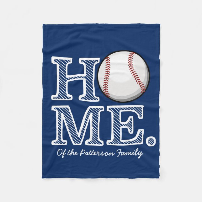 Baseball-Zuhause Fleecedecke (Vorderseite)