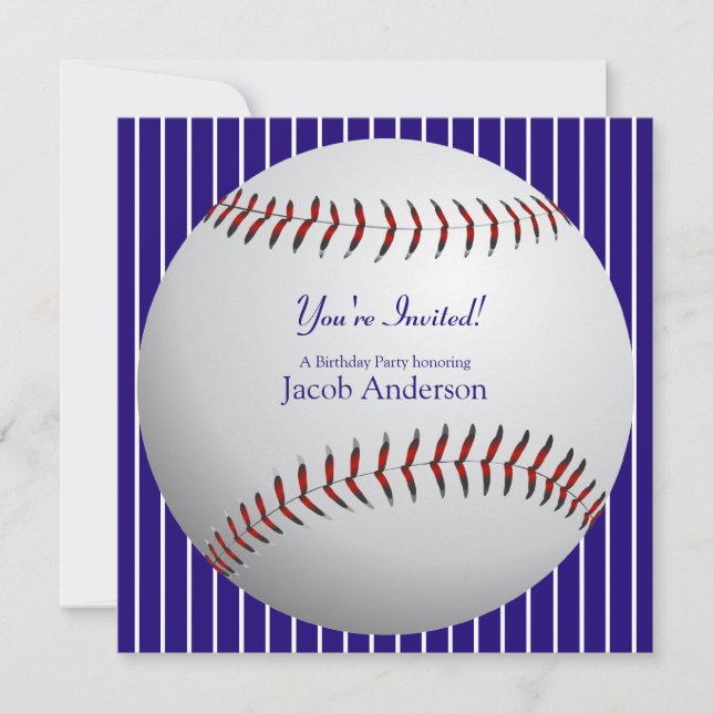 Baseball zum Geburtstag Einladung (Vorderseite)