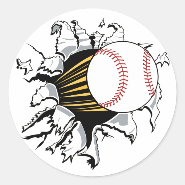 Baseballaufkleber Runder Aufkleber (Vorderseite)