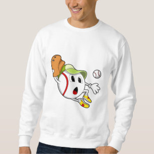 Baseballball mit Baseballhandschuh und -kappe Sweatshirt