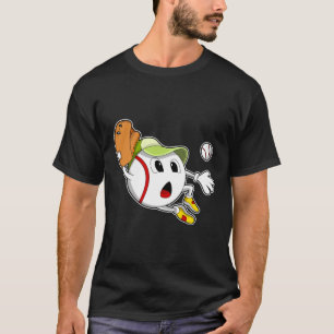 Baseballball mit Baseballhandschuh und -kappe T-Shirt