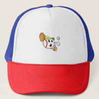 Baseballball mit Baseballhandschuh und -kappe