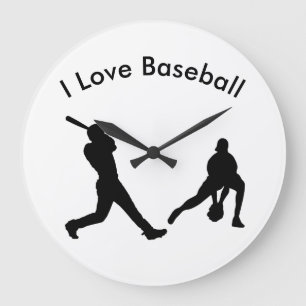 Baseballbild für runde (große) Wall-Uhr Große Wanduhr