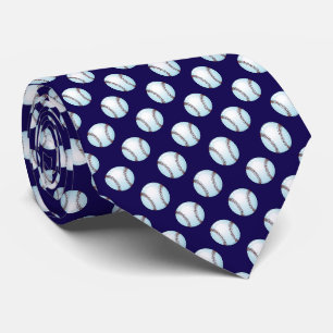 Basebälle auf Teamfarbe Navy Blau Krawatte