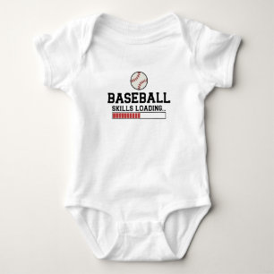Baseballfähigkeiten Laden   Baseballspieler Baby Strampler