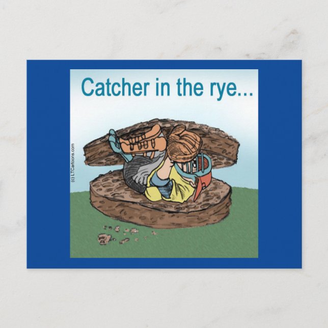 Baseballfänger im Roggen Postkarte (Vorderseite)