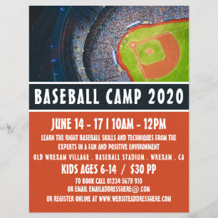 Baseballfeld, Baseballcamp-Werbeflyer Flyer