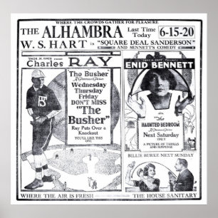 Baseballfilm-Anzeigenplakat Charles-Strahls 1920 Poster