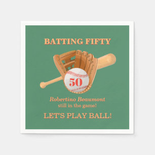Baseballhandschuh Batting Fifty Männer 50. Geburts Serviette