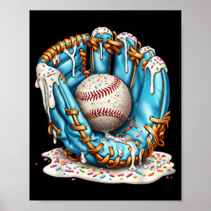 Baseballhandschuh-Eiscreme-Tropf mit Streuseln Män Poster