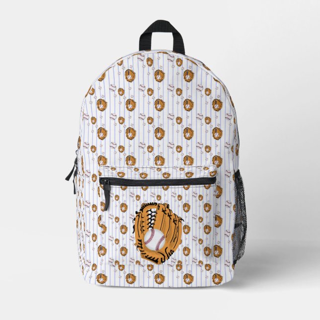 Baseballhandschuh und Ball Bedruckter Rucksack (Vorderseite)