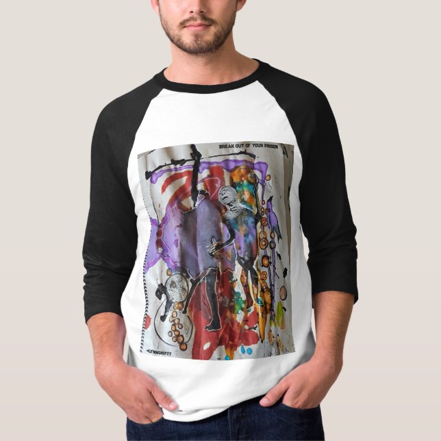 Baseballhemd 'BREAK OUT YOUR PRISON' T-Shirt (Vorderseite)