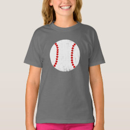 Baseballherz naht einfaches Design T-Shirt
