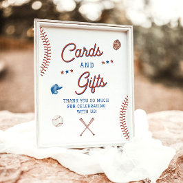 Baseballkarten und Geschenke-Zeichen, Rookie des J Poster