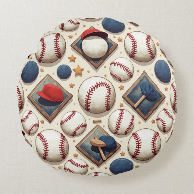 Baseballkissen Rundes Kissen (Vorderseite)