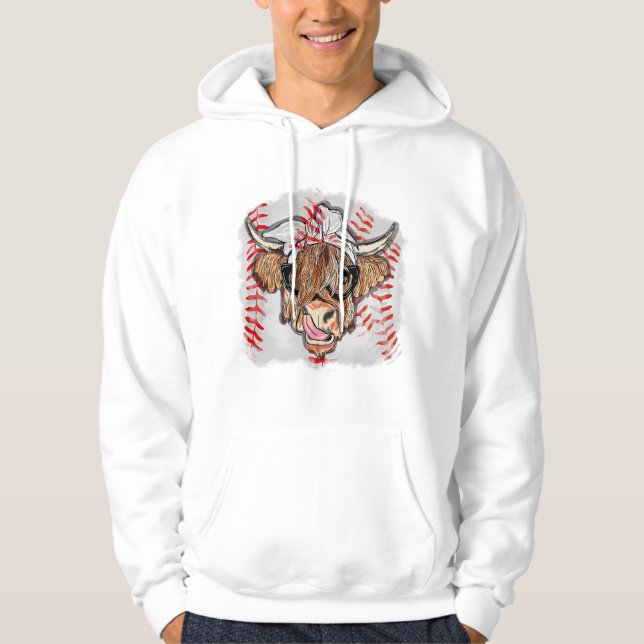 Baseballkuh mit Bandana-Baseballliebhaber Hoodie (Vorderseite)