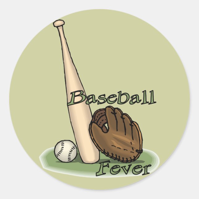 Baseballliebhaber Runder Aufkleber (Vorderseite)