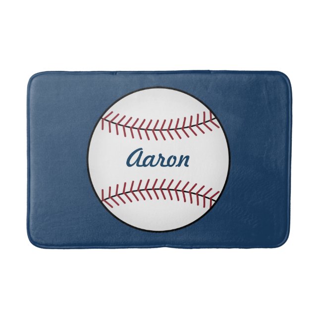 Baseballmatte-Rug des personalisierten Jungen Badematte (Vorderseite)