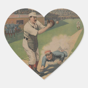 Baseballplakat Herz-Aufkleber