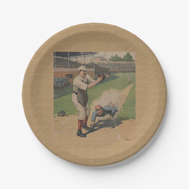 Baseballposter-Papierplatte Pappteller (Vorderseite)