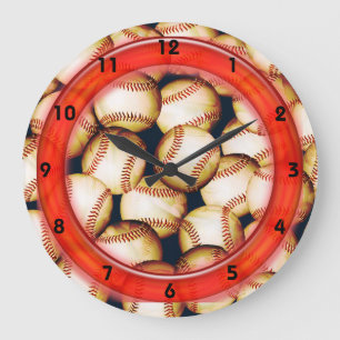 BASEBALLS Clock Große Wanduhr