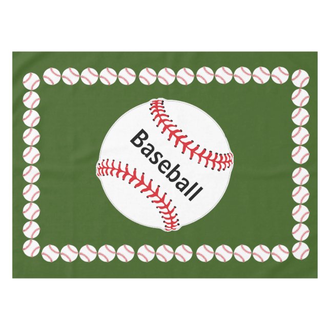Baseballs Design Tablecloth Tischdecke (Vorderseite (Horizontal))