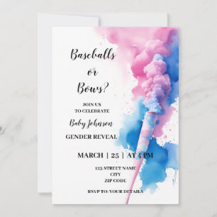 Baseballs ou Bows Genre Révéler Invitation