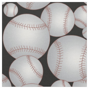 Baseballs Pattern Grau Stoff