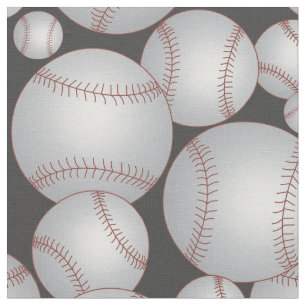 Baseballs Pattern Grau Stoff