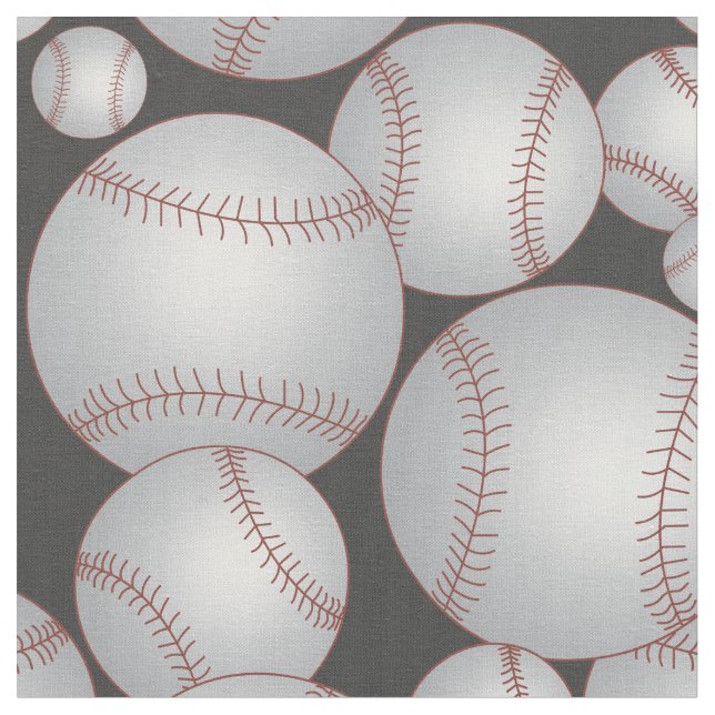 Baseballs Pattern Grau Stoff (Nahaufnahme)
