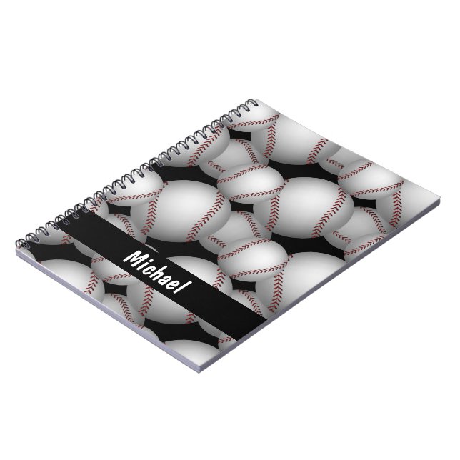 Baseballs Pattern Notizblock (Linke Seite)
