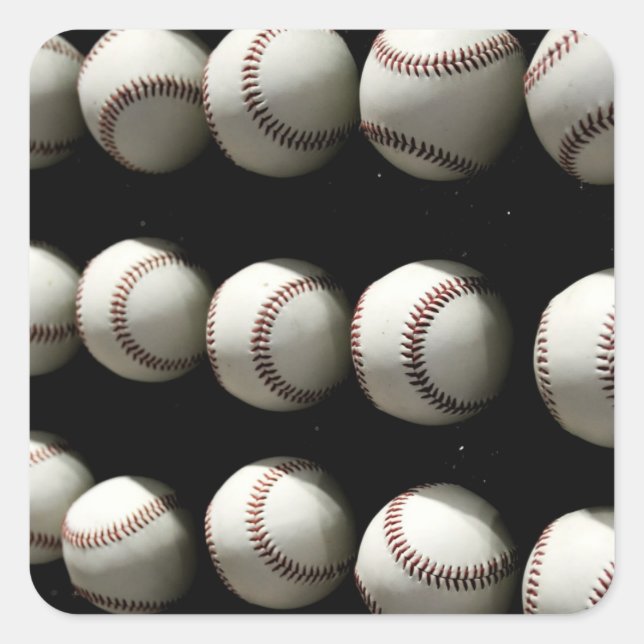 Baseballs Quadratischer Aufkleber (Vorderseite)