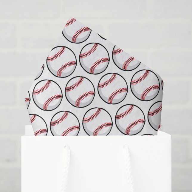 Baseballs Red White Sports Team Geschenke Seidenpapier (Geschenktüte)