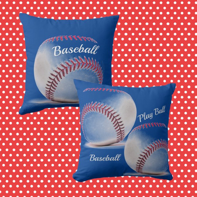 Baseballs Red White und Blue Sporty Kissen (Von Creator hochgeladen)