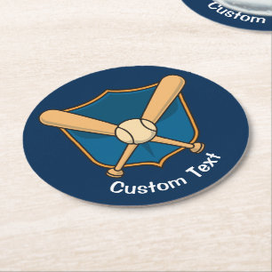 Baseballschild Runder Pappuntersetzer