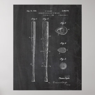 Baseballschläger-Patent Poster
