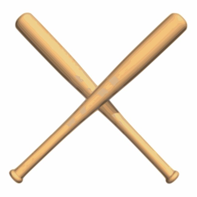 Baseballschläger überquert freistehende fotoskulptur  (Vorne)